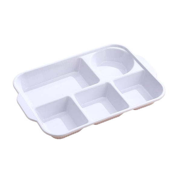 Kraoden Divided Plates Tray Dinnerware, Microwave & Dishwasher Safe Plastic Plates for Family, Restaurant, Picnics, Camping & Outdoor Events, Ideal for Balanced Meals & Portion Control