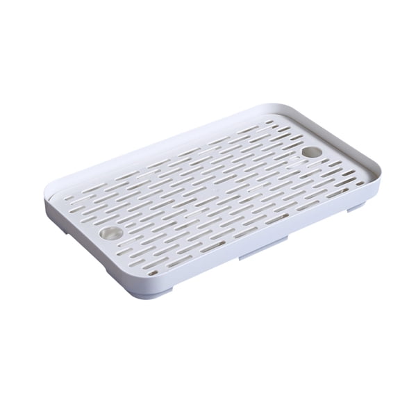 Kraoden Double Layer Drainage Tray, Food Grade Plastic Multipurpose Drying Mat for Kitchen Countertop, Utensils Organizer, Cup Drying Mat, Fruit & Vegetable Drainer, Bathroom Tray