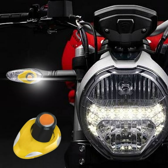Kraoden Double-Sided Motorcycle Turn Signal Lights, High Brightness LED Turn Signals for Improved Visibility, Easy Installation, Durable Base for All Vehicle Models, Customizable Design