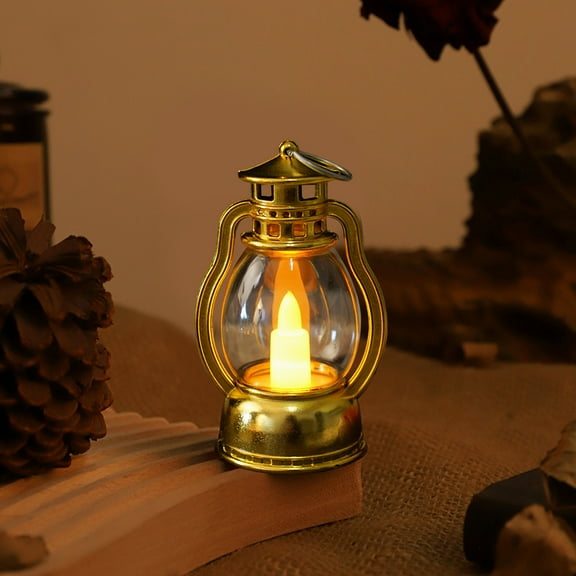 Kraoden Electronic Candle Ambient Light, Safe Flickering Flame, Retro Mini Oil Lamp Design, Night Light for Home, Holiday Decoration, Convenient Hanging and Switch, Battery Operated