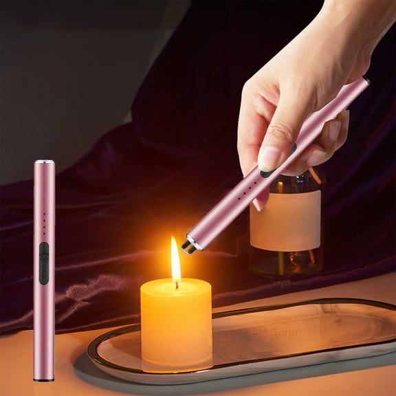 Kraoden Electronic Candle Lighter, Windproof Flameless USB Rechargeable Lighter with Safe Button, Non-slip Design for Home Kitchen, Eco-friendly and Easy to Use, USB Cable Included