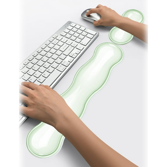 Kraoden Ergonomic Keyboard and Mouse Wrist Support Set, Silicone Gel Hand Rest for Comfortable Typing and Gaming, Reduce Strain and Fatigue