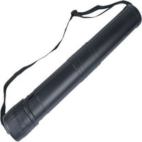 Kraoden Extendable Poster Tubes Expand from 17in to 28in with Shoulder Strap, Carry Documents, Blueprints, Drawings and Art, Black Portable Round Storage Cases with Lids