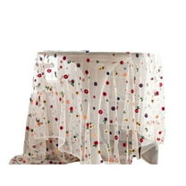 Kraoden Floral Embroidery Lace Tablecloth Colorful Embroidery Daisy Spring Summer Table Runner Florals Seasonal Easter Tulle Table Runner Holiday Kitchen Dining Table Decoration for Home Party Indoor