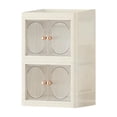 thumbnail image 1 of Kraoden Foldable Double-Door Skincare Storage Cabinet, Stackable Desktop Organizer for Cosmetics and Stationery, Tool-Free Assembly, Waterproof Plastic, Elegant Design, 1 of 6
