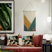 Kraoden Hand Woven Bohemian Tapestry with Lace Fringe for Wall Decoration, Home Decor, Living Room, Office, and Backgrounds, Unique Macrame Hanging Art