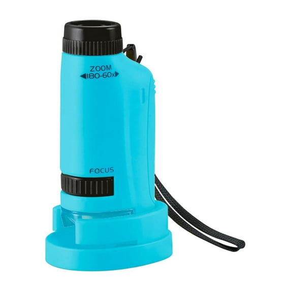 Kraoden Handheld Round Handle Microscope Mini Pocket Microscope with LED Light Mini Microscope