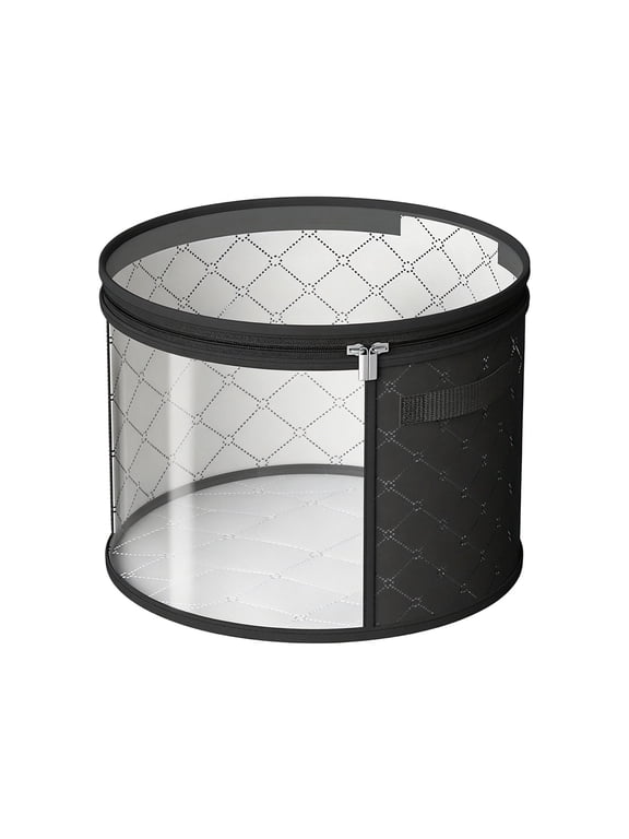 Hat Storage Organizer with Clear Window, Dustproof Zippered Bag for Wide Brim, Straw, Baseball Caps, Fedoras, Collapsible and Breathable Fabric for Travel and Home Use