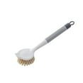 thumbnail image 1 of Kraoden Kitchen Dish Brush Bamboo Handle Dish Scrubber Built In Scraper, Scrub Brush for Pans, Pots, Kitchen Sink Cleaning, Dishwashing and Cleaning Brushes are Perfect Cleaning Tools, Gray, 1 of 8