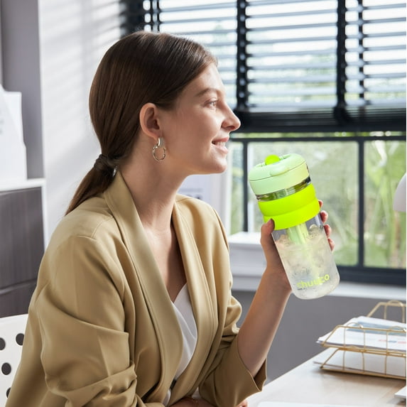 Kraoden Large Capacity Fitness Sports Water Bottle, Edibility Grade Plastic, Leakproof Locking Cover, Hand Strap, Stirring Filter, Food Safe, for Gym, Outdoor, Office, Sports Activities