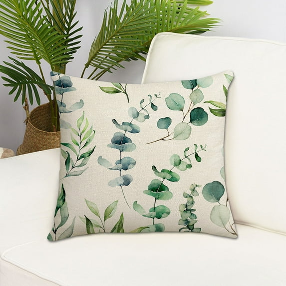 Kraoden Leaf Plant Print Pillow Cover Decor Sofa Bed Headrest Pillowcase Multicolor Living Room Bedroom Office Pillow Decor