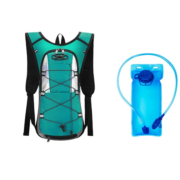 Kraoden Lightweight Hydration Backpack with Reflective Strip, Running and Cycling Daypack, 2L Water Bladder, Multi-Pocket Storage for Hiking and Outdoor Activities, Men and Women