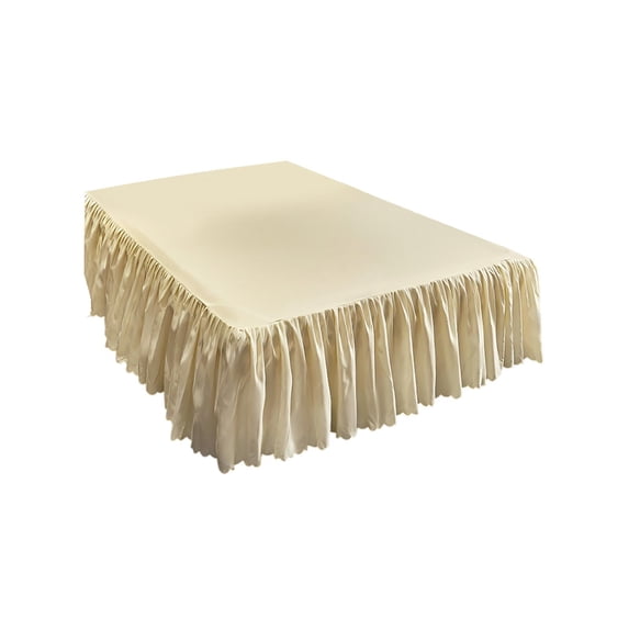 Kraoden Luxurious Lace Bed Skirt, Solid Color Full Coverage, Dirtproof & Wear-proof Design, Quality Soft Brushed Fabric, Elegant Ruffled Trim, Secure Skidproof Fastening, All-Season Comfort