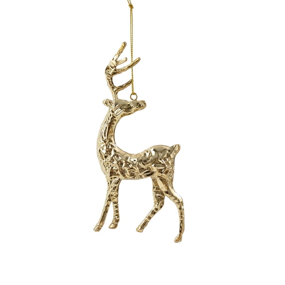 Kraoden Metal Deer Ornaments for Christmas Tree Decorations, Electroplated Iron Art Holiday Hangings, Elegant Table Decor for Home and Seasonal Layouts, Ideal Gift for Festive Occasions