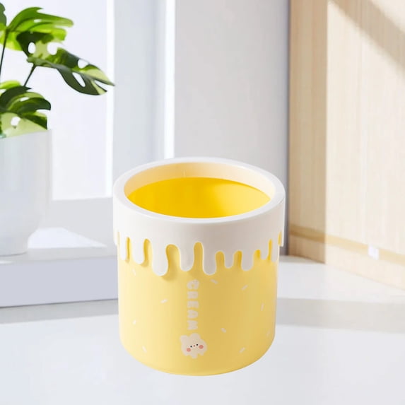 Kraoden Mini Desktop Trash Can, Small Plastic Waste Bin for Home Office, Compact Folding Design with Sliding Lid, Convenient and Hygienic Trash Collector
