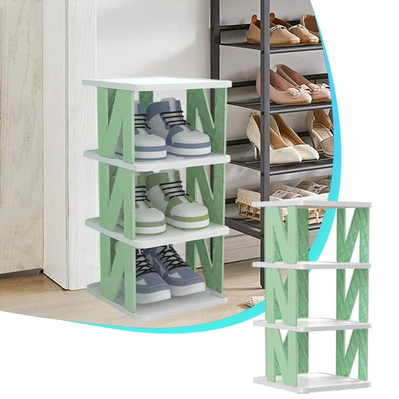 Kraoden Multi-Layer Dustproof Shoe Rack Storage Sturdy Plastic Shoe Cabinet for Dorms Compact Crevice Shoe Organizer for Home