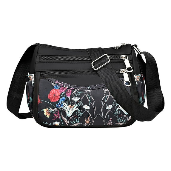 Kraoden New Nylon Single Shoulder Crossbody Bag with Large Capacity and Multi Compartment Nylon Bag