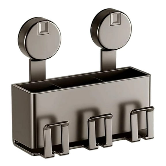 Kraoden No-Drill Wall-Mounted Toothbrush Rack, Adhesive Bathroom Organizer, Space-Saving Toothbrush Stand, Easy Installation, Draining Cup Holder, Versatile Storage for Toothbrushes and Razors