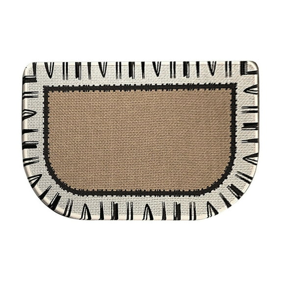 Kraoden Non Slipping Absorbent Bathroom Mat, Soft Linen Floor Mat for Bedroom, Entrance, and Bathroom, Washable and Durable Carpet with Beautiful Pattern