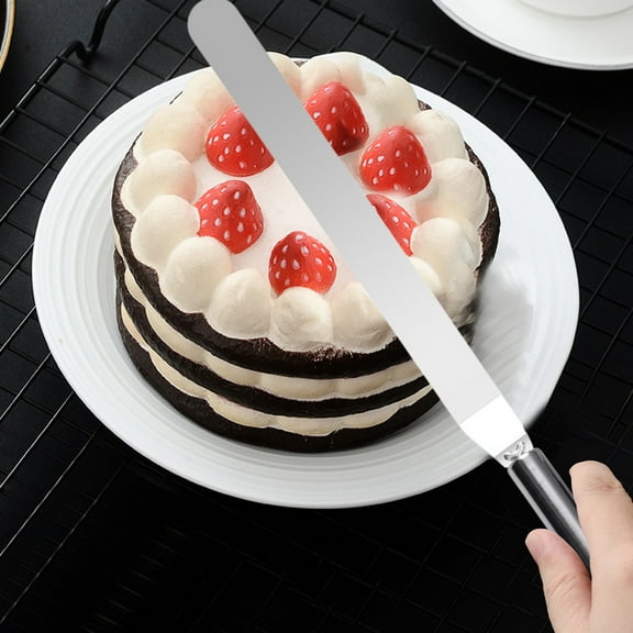 Kraoden Offset Spatula Icing and Decorating Tool Stainless Steel Cake Frosting Spatula Set Multifunctional Baking Scraper with Angled Blade