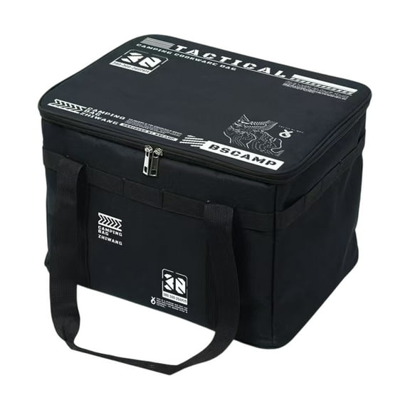 Kraoden Outdoor Folding Storage Box for Camping, Waterproof Oxford Cloth Bag for Tableware, Kitchenware, Tools, Large Capacity Tactical Storage Solution for Outdoor Activities