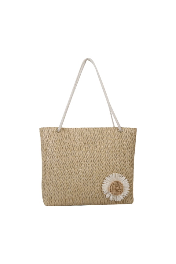 Outward Bag Storage Handbag for Keys, Mobile Phones, Umbrellas, Durable Polyester Tote with Stylish Sunflower Design for Travel, Commuting, Shopping, Beach Trips