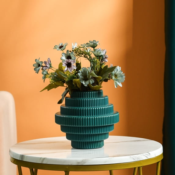 Kraoden Plastic Imitation Glazed Vase Decor Living Room Flower Arrangement Vase TV Cabinet Decoration Vase
