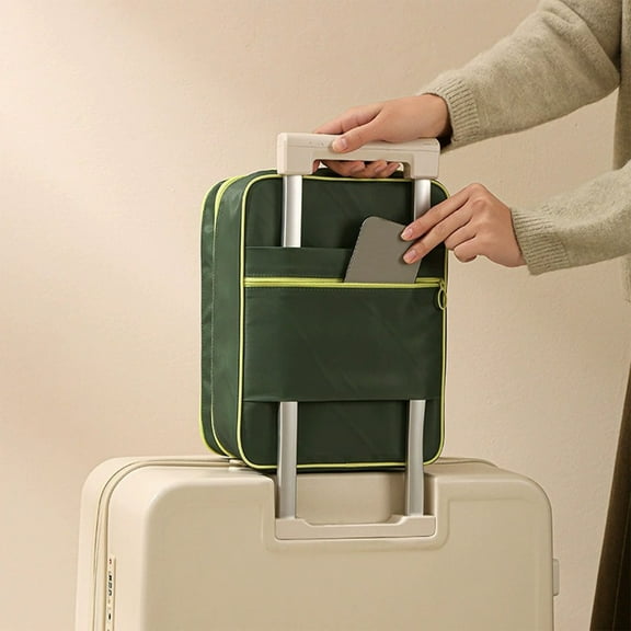 Kraoden Portable Waterproof Shoe Organizer Box with 3 compartments for Travel, Lightweight Canvas Storage Bag for Sneakers, Slippers, and Sports Shoes