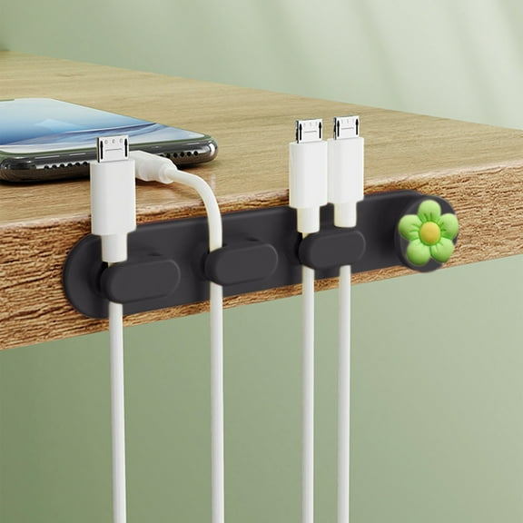 Kraoden Punch Free Cable Clamp, Desk Cable Organizer, Self-Adhesive Wires Holder, Multifunctional Storage for Data, Headphone, Charging Cables