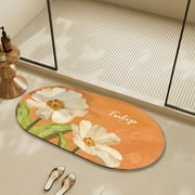 Kraoden Retro Soft Diatomite Absorbent Floor Mats Bathroom Special Mats Restroom Bathroom Doorway Non-slip Quick-drying Foot Mats