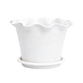 thumbnail image 1 of Kraoden Ruffled Plastic Flower Pots for Indoor and Outdoor Use, Durable Wave-Edged Planters with Base Tray, Ideal for Succulents, Flowers, and Plants, Breathable Design, 1 of 6