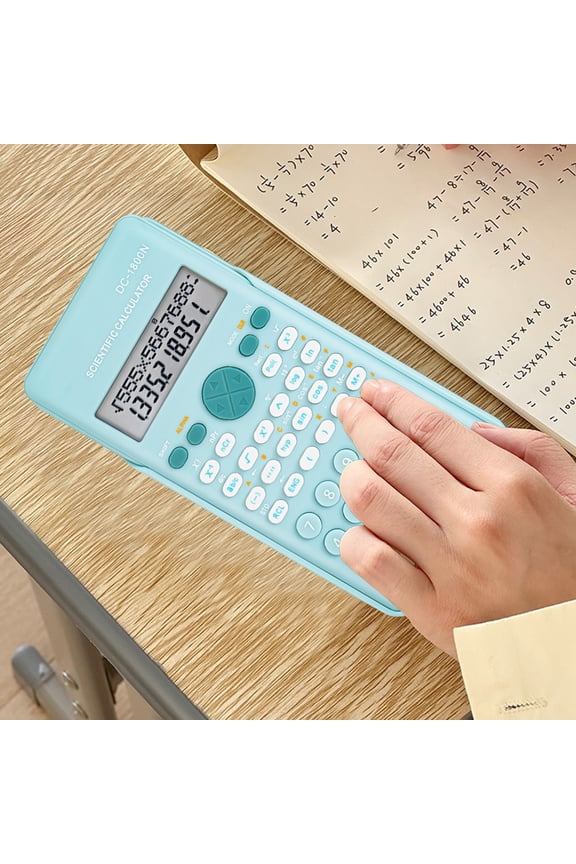 Scientific Calculator with 240 Functions, Desk Math Calculator for Students, 2-Line Display, Ergonomic Design, Battery Operated, Ideal for Office Use