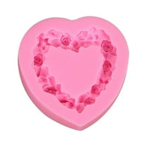 Kraoden Silicone 3D Rose Flower Mold Love Heart Shape Fondant Soap Cake Mould for Chocolate Wedding Valentine Baking Pastry Tools Soap Mould Resin Polymer Clay Mold