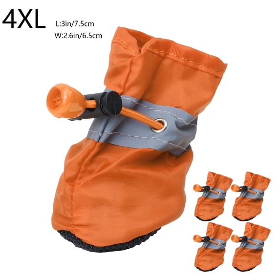 Kraoden Small Dog Shoes, Waterproof Paw Protectors with Reflective Straps, Non-Slip Booties, Fleece Lined Comfort & Adjustable Fit, 4PC Set for All Seasons