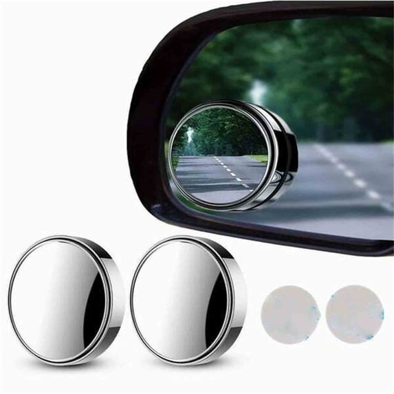 Kraoden Small Round Mirror Rearview Mirror Car Reverser Blind Aid 360 Degree Reflector Adjustable Wide Angle HD Paste