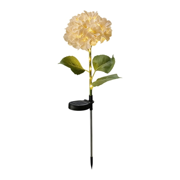 Kraoden Solar Hydrangea Flowers Outdoor Artificial Plants with LED Garden Stake Lights, Waterproof Solar Decor for Patios, Lawns, Pathways, and Flower Beds