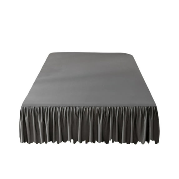 Kraoden Solid Color Bed Skirt, Non-Slip Polyester Cotton Bedspread, Durable Ruffled Edge Bed Protector, Elegant Korean Style, Universal Fit for All Mattress Types