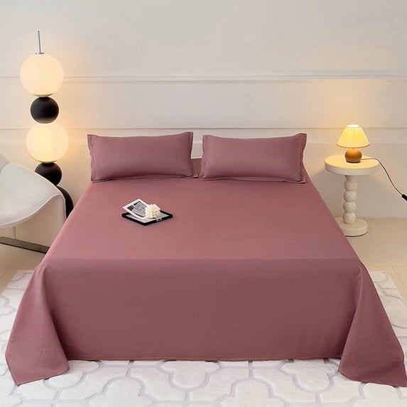 Kraoden Solid Color Washable Bed Sheets with Pillowcases, Soft Polyester Bedding Set for Comfortable Sleep, Easy Care, Fits Various Bed Types