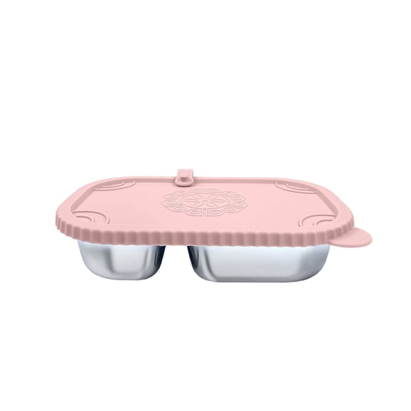 Kraoden Stainless Steel Bento Lunch Box, Shockproof Snack Container with Silicone Lid, Spill-Proof, Multi-Compartment Design for Travel, Picnics, and Office Use, Dishwasher Safe