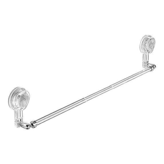 Kraoden Suction Cup Towel Rack, No Drill Wall Mounted Bathroom Organizer, Extendable Storage Bar and Slipper Shelf for Space-Saving Shower and Home Use