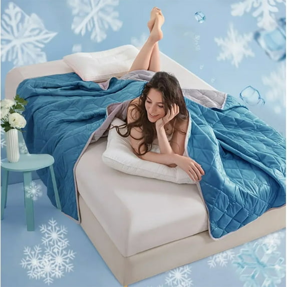Kraoden Summer Air Conditioning Quilt, Cool Feeling Ice Silk Lightweight Washable Blanket for Hot Sleepers, Breathable and Comfortable, Ideal for Summer Use
