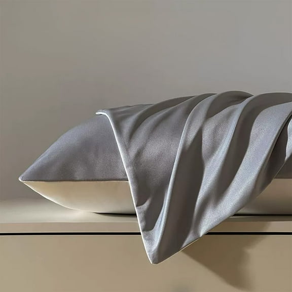 Kraoden Summer Ice Silk Pillowcase, Breathable Polyester Protective Pillow Covers, Sweatproof Isolation Cases, 2 Pack for Hotel and Household Use