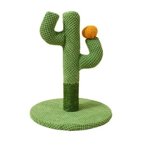Kraoden Tall Cat Scratching Post, Cactus Cat Scratcher Kitten Scratching Posts for Indoor Cats Adults Claw Scratch with Sisal Rope, Vertical Green Cat Tree with Dangling Ball for Kitties