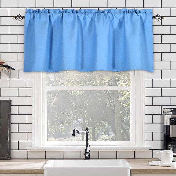 Kraoden Valance Curtain for Kitchen Black Out Window Curtains for Living Dining Room Window Valance