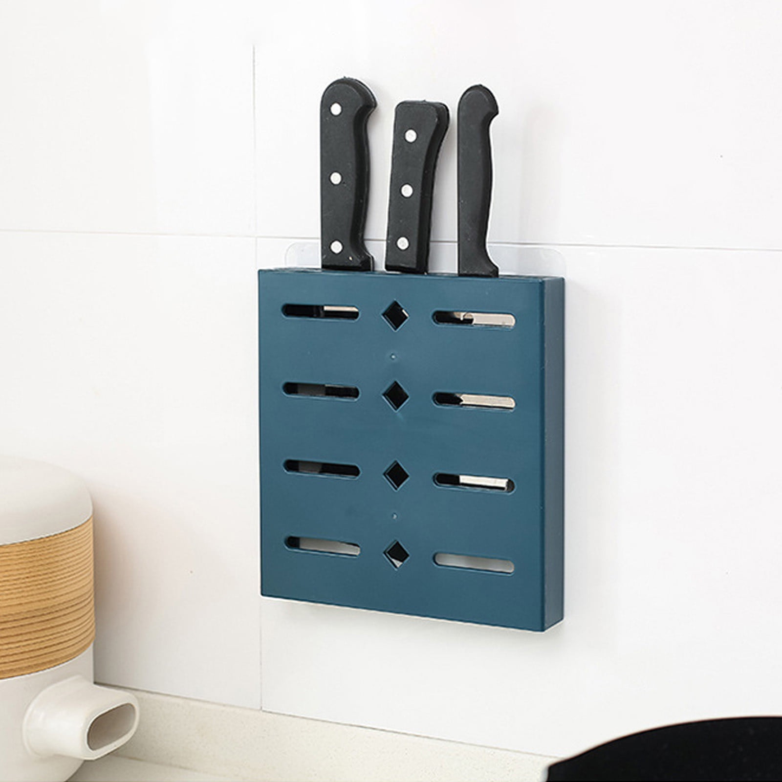 Kraoden Wall Mounted Knife Organizer, Plastic Knife Rack for Kitchen ...