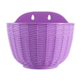 thumbnail image 1 of Kraoden Wall-mounted Plastic Flower Pot, Rattan-textured Semi-circular Planter for Home Decor, Durable Hanging Planter for Flowers and Herbs, Space-saving Design, Ideal for Indoor and Outdoor Use, 1 of 6