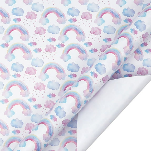 Kraoden Watercolor Series Gift Wrapping Paper Roll, 80gsm Thick, Durable Sheet for Birthday, Christmas, Wedding & Anniversary Presents, Generous Coverage, Fully Recyclable