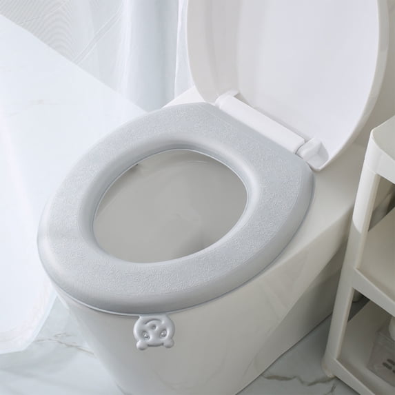 Kraoden Waterproof Toilet Seat Cushion, Thickened Universal Foam Cover, Self-Adhesive, Washable & Non-Absorbent, Comfortable Padding for Standard-Sized Toilets