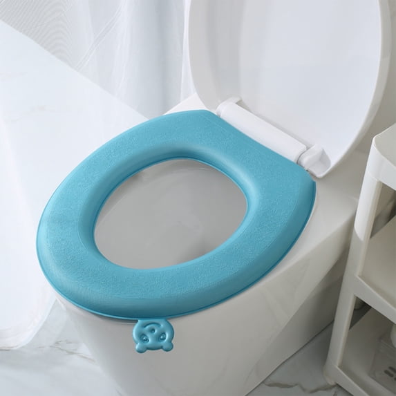 Kraoden Waterproof Toilet Seat Cushion, Thickened Universal Foam Cover, Self-Adhesive, Washable & Non-Absorbent, Comfortable Padding for Standard-Sized Toilets