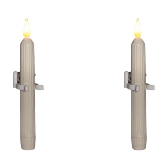Kraoden Wax Flameless Taper Candles Battery Operated, 7.1in Tall LED Flickering Flameless Candlesticks with 3D Wick, 2 Pcs Electic Candles for Wedding Table Party Decor